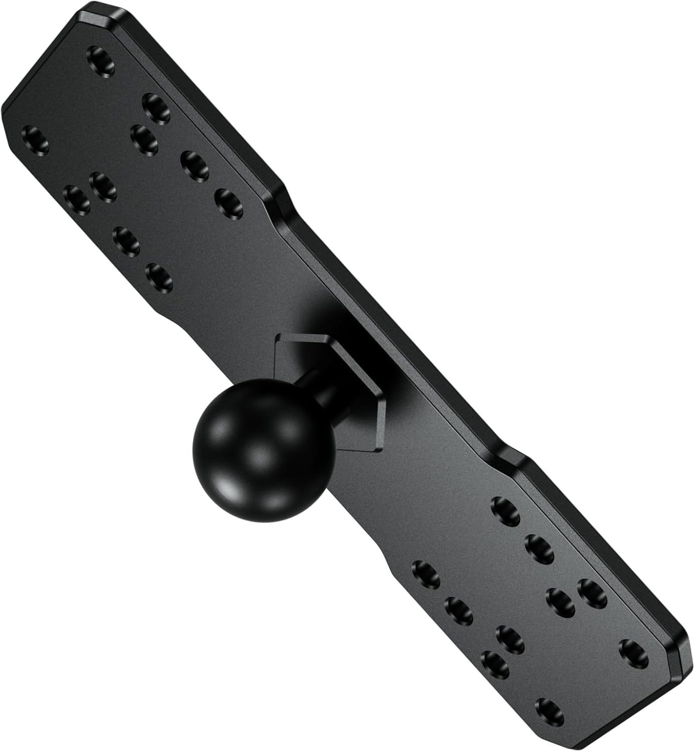 BRCOVAN Aluminum Alloy Marine Electronic Plate with 1'' TPU Ball for RAM Mounts B Size Double Socket Arm for Garmin/Humminbird/Lowrance GPS Chartplotters, Fish Finders and Marine Electronic Mount