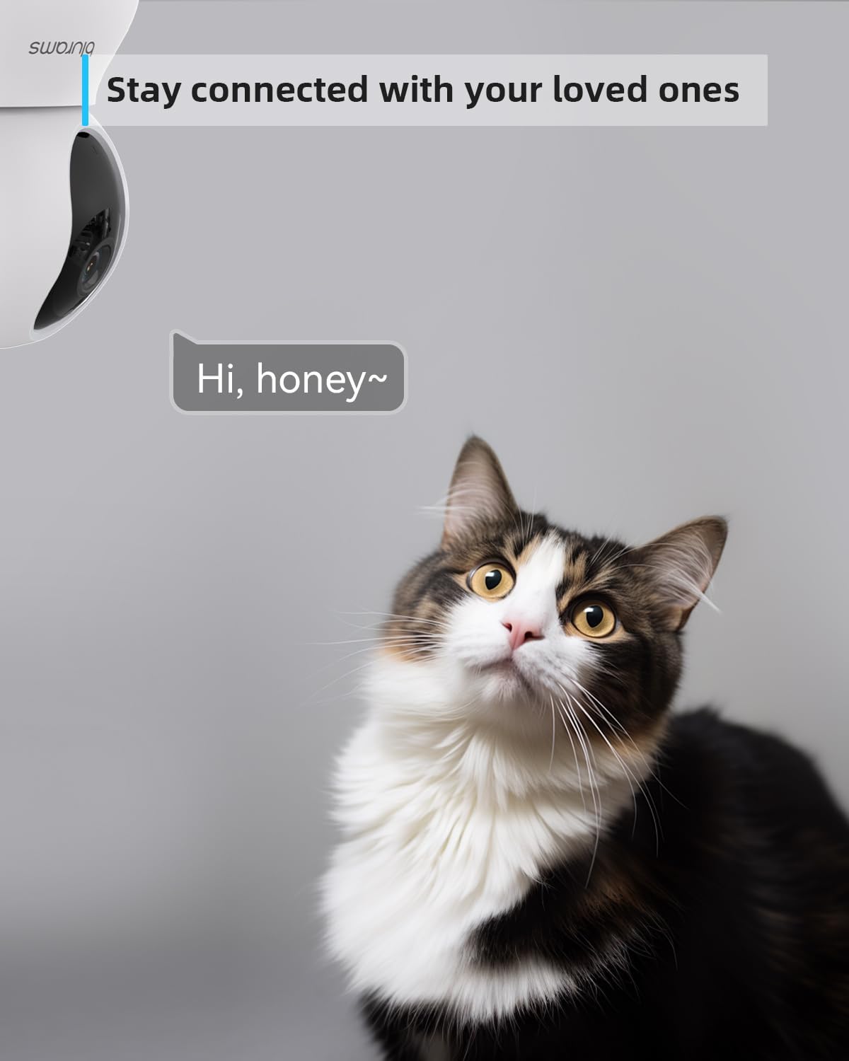 blurams Security Camera, 2K Indoor Camera 360-degree Pet Camera for Home Security w/ Motion Tracking, Phone App, 2-Way Audio, IR Night Vision, Siren, Works with Alexa & Google Assistant,White