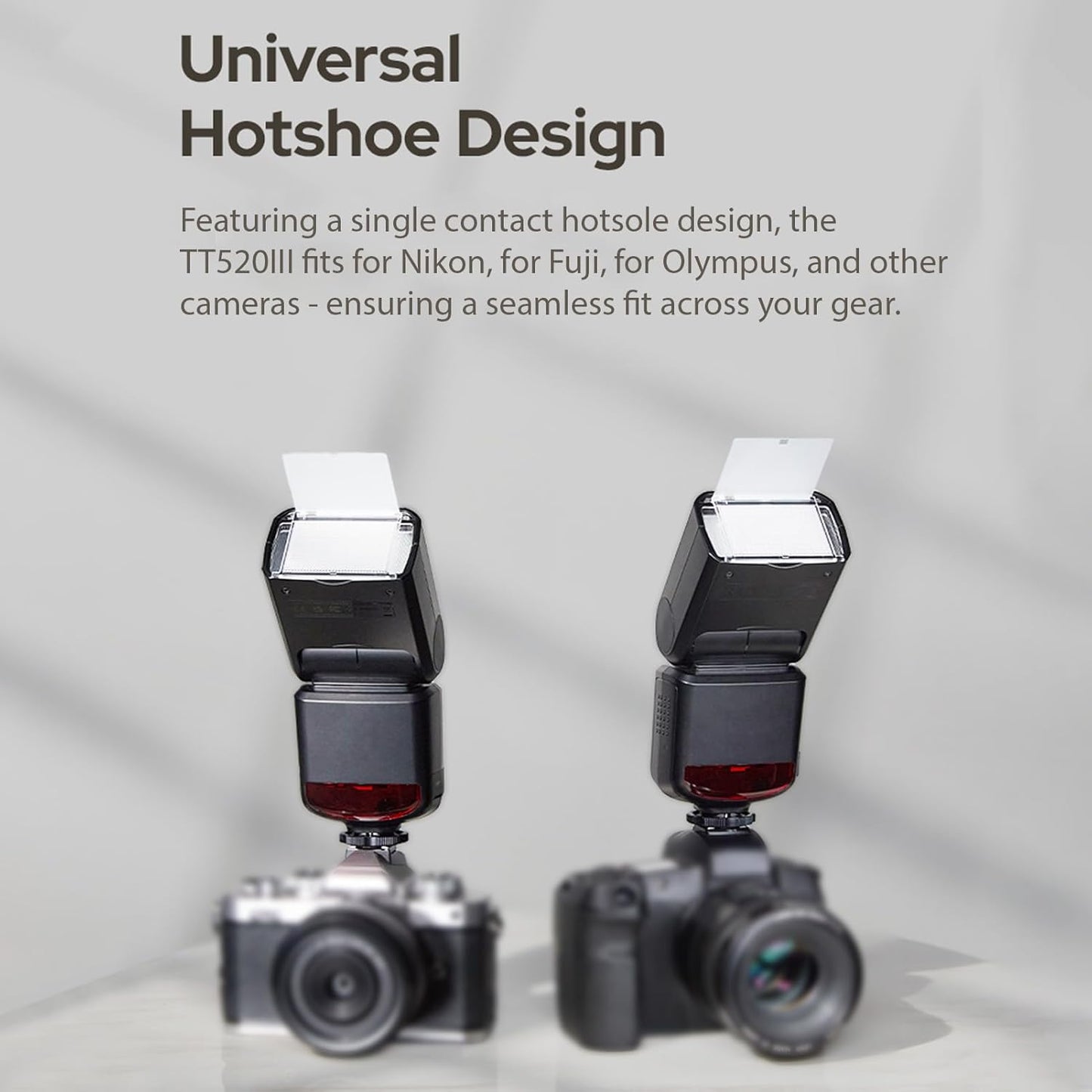 GODOX TT520III Camera Flash Speedlite with 433MHz Receiver, 8 Power Levels, Single-Contact Hotshoe Compatible with Canon Sony Nikon Fuji Olympus Panasonic