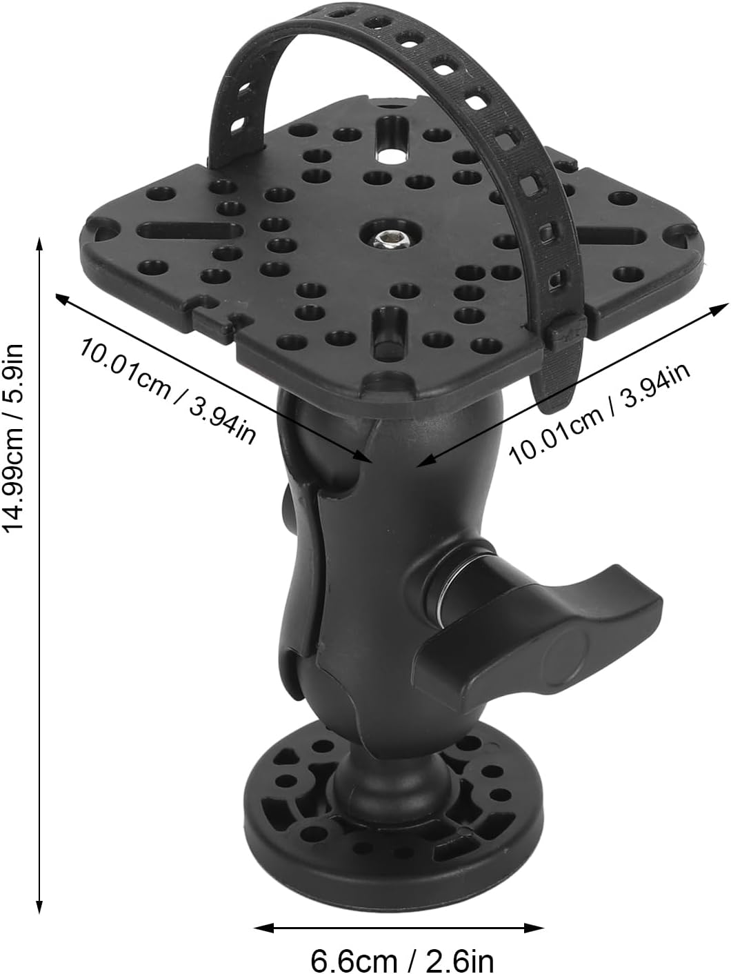 Universal Fish Finder Mount Base, 360° Rotation Ball Mount Bracket, Compatible with Garmin,and More, Fishfinder Mount, Fish Finder Bracket for Boats, Kayaks, Canoes