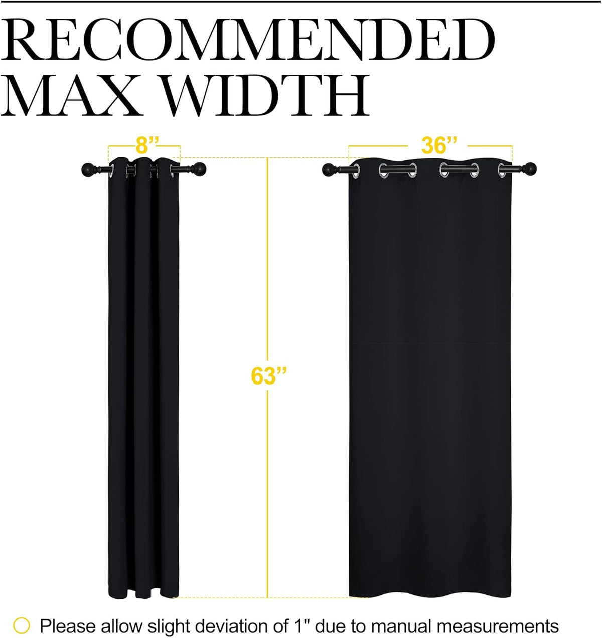 NICETOWN Blackout Curtains 2 Panels for Bedroom- Thermal Insulated Grommet Blackout Curtains 63 Inches Long for Living Room/Kitchen Rideaux occultants (2 Panels, W42 x L63 -Inch,Grey) - PuriLite