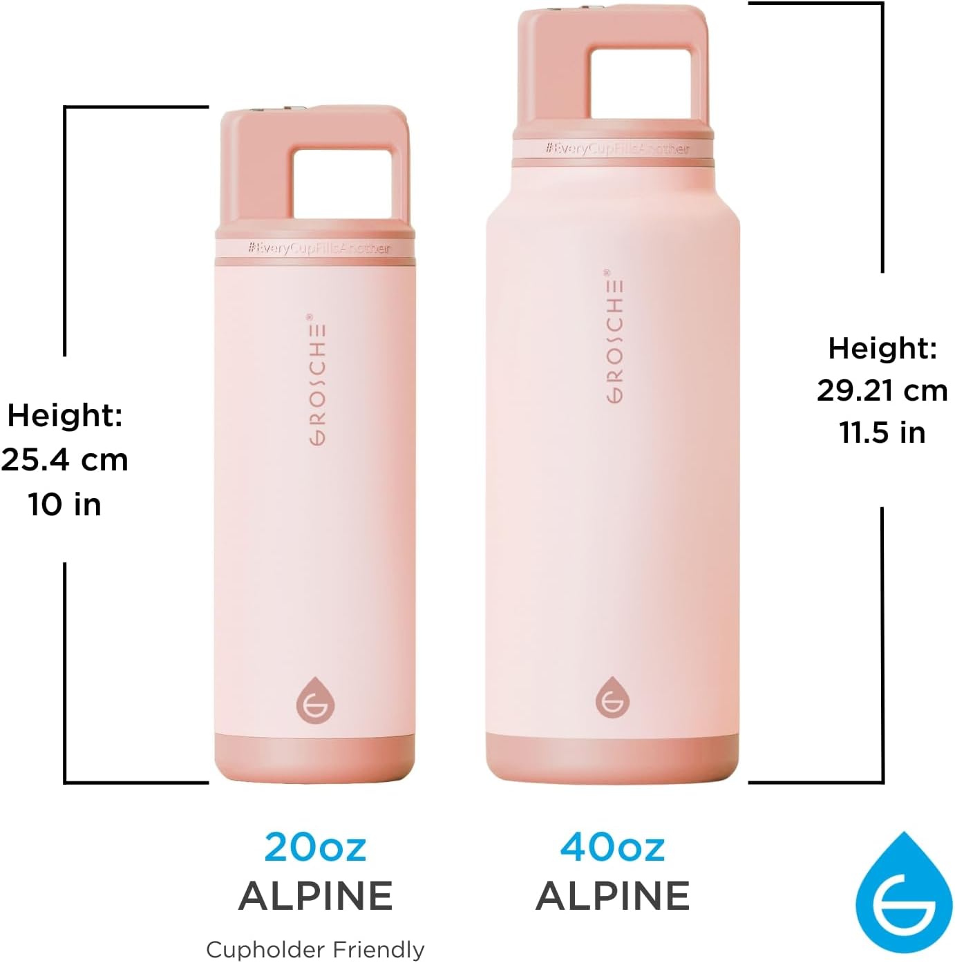 GROSCHE Alpine Flip 'N Sip 16oz Insulated Water Bottle - Stainless Steel, Leakproof Flask with Straw - Perfect for Gym, Travel, Sports & Outdoor Use, Canadian Brand! - 16 fl. oz, Scuba Blue
