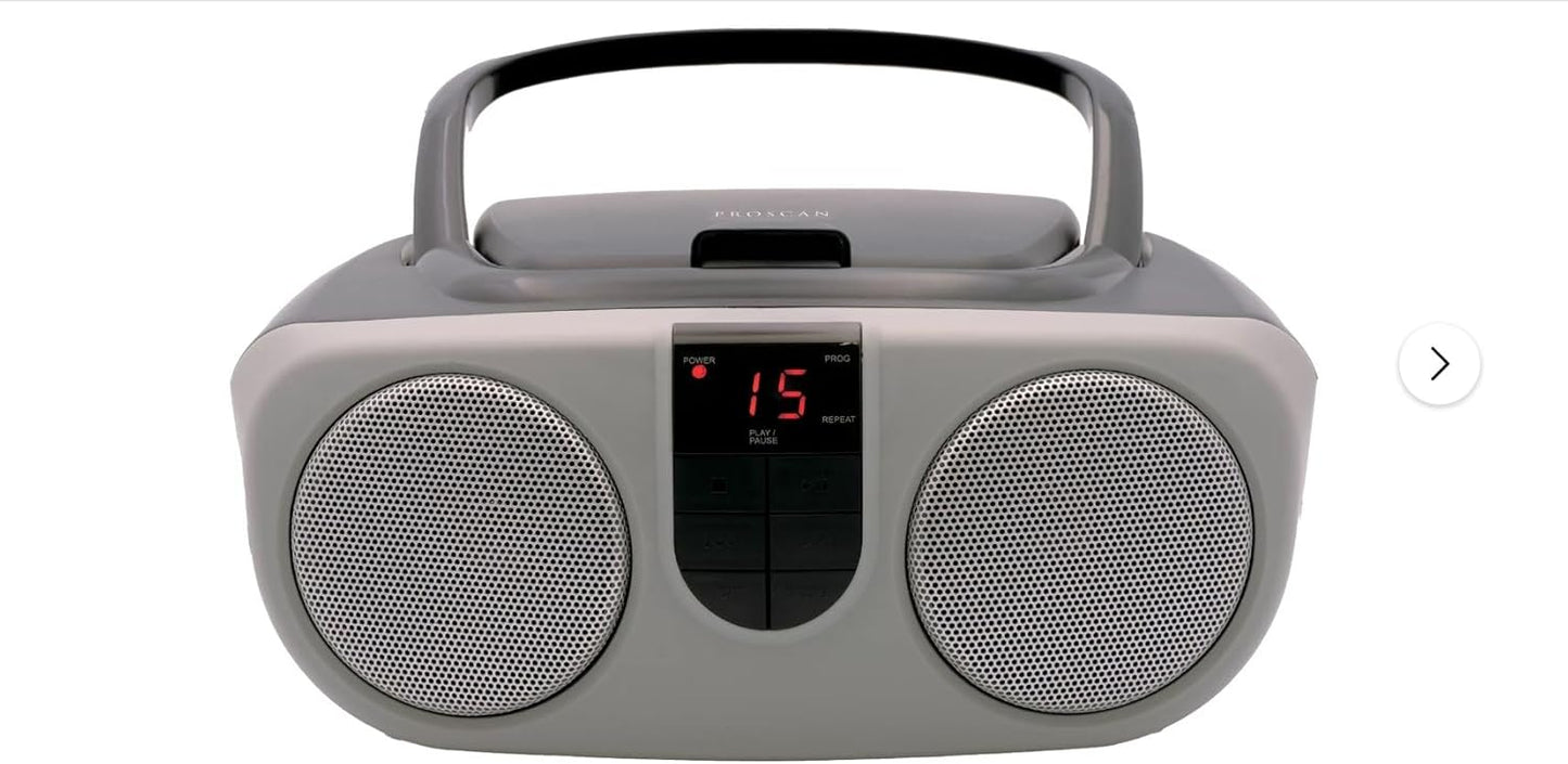 CURTIS SRCD243M-SILVER Sylvania SRCD243 Portable CD Player with AM/FM Radio, Boombox (Silver)