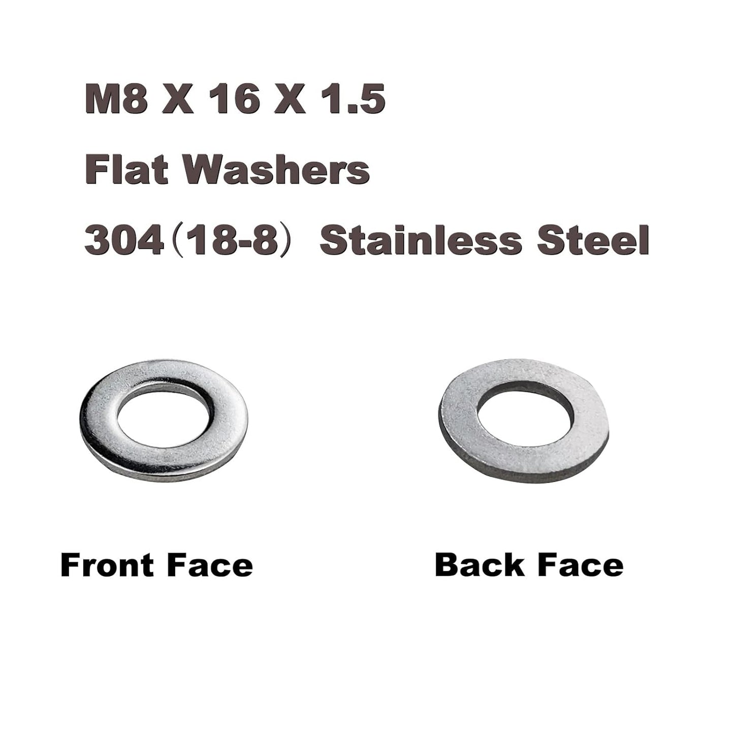 Fajoeda M6 Flat Washers 120Pcs M6 304 Stainless Steel Flat Washer for Bolts Screws, M6 x 12 mm x 1.5 mm