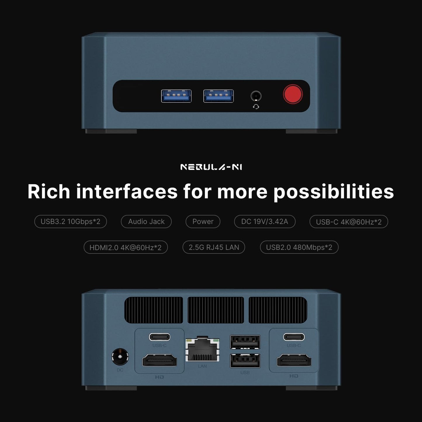origimagic N2 Pro Mini PC, Ryzen 7 6800H Mini Computers (8C/16T, up to 4.7GHz), 32GB DDR5 RAM, 512GB PCle 4.0 NVME SSD, Radeon 680M, 8K UHD/USB4/USB3.2/USB2.0/WiFi 6E/BT 5.2