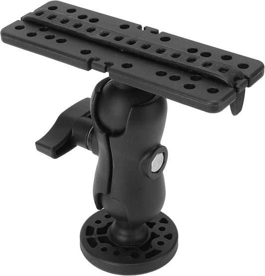 Fish Finder Mount Base, 360 Degree Rotation Ball Mount Adjustable Depth Fish Finder Holder Universal Marine Electronic Fish Finder Mount Fishing Accessories for Boat Canoe Kayak