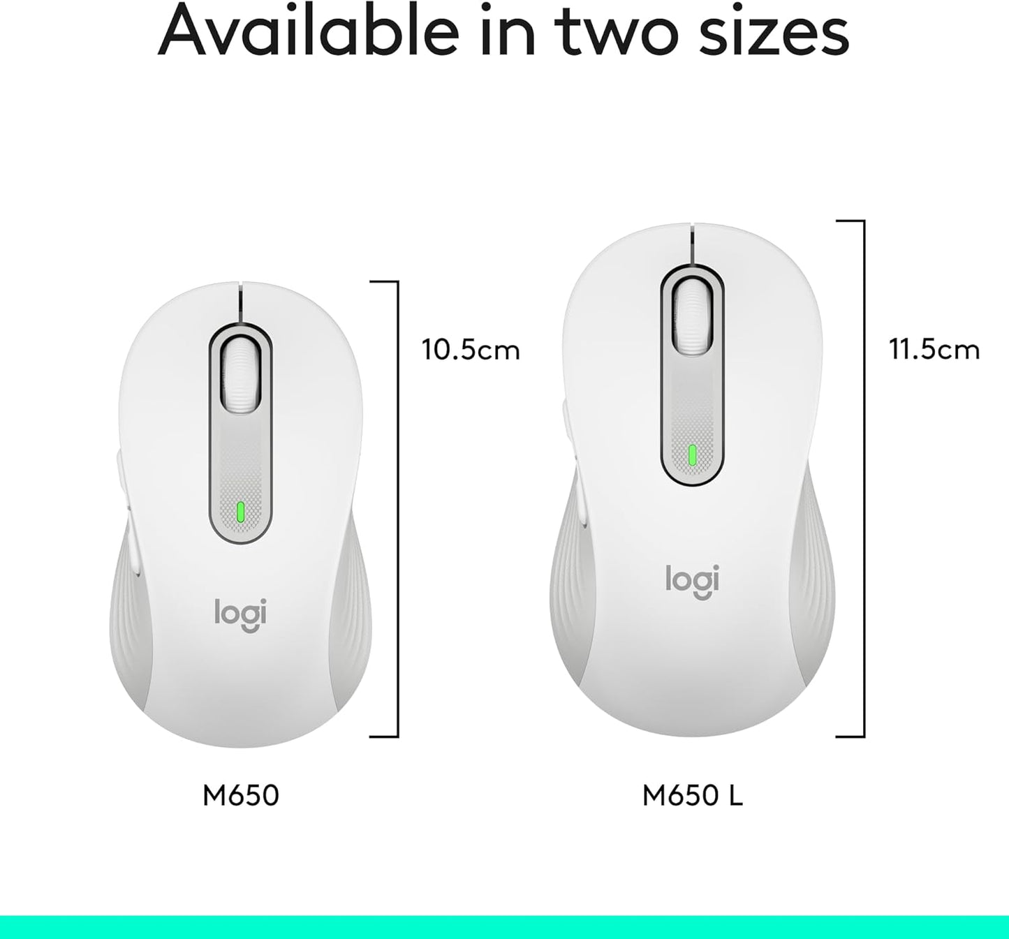 Logitech Signature M650 L Full Size Wireless Mouse - For Large Sized Hands, 2-Year Battery, Silent Clicks, Customizable Side Buttons, Bluetooth, for PC/Mac/Multi-Device/Chromebook - Black