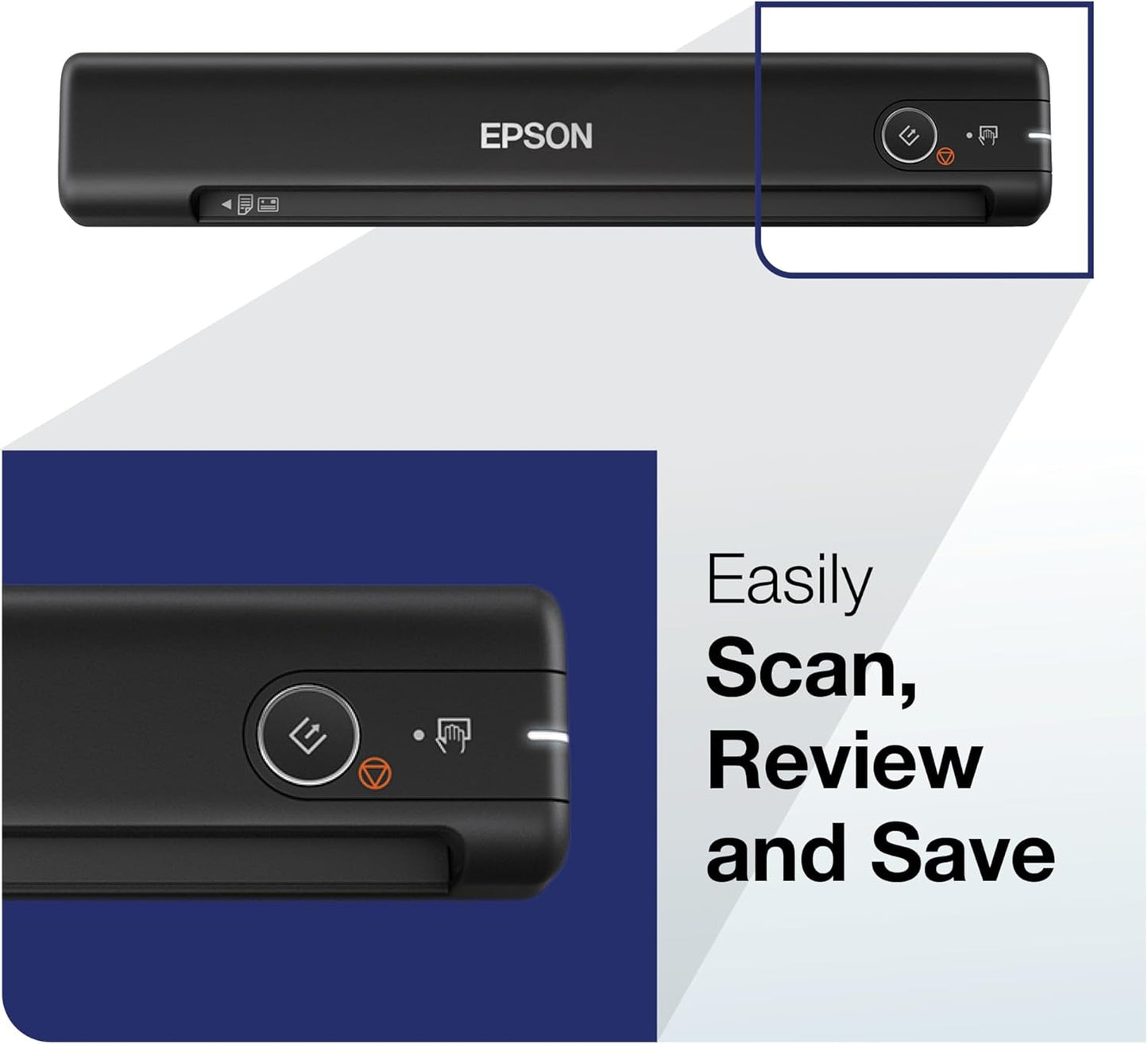 Epson WorkForce ES-50 Portable Sheet-fed Document Scanner for PC and Mac, Black