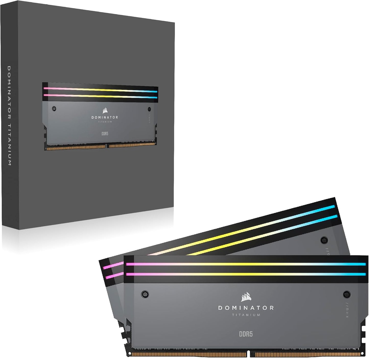 CORSAIR Dominator Titanium RGB DDR5 RAM 96GB (2x48GB) 6000MHz CL30-36-36-76 1.40V AMD Expo Intel XMP 3.0 Desktop Computer Memory – White (CMP96GX5M2B6000Z30W)