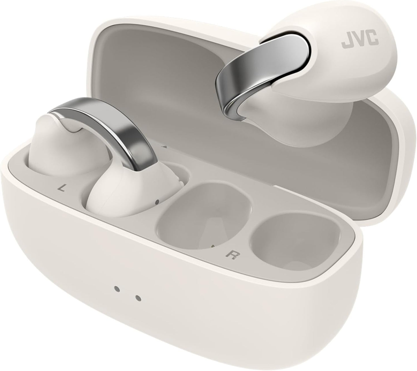 JVC nearphones Open Ear-Cuffs Wireless Headphones with Clasp Mechanism, Multipoint, Single Ear use, BT 5.3, Long Battery Life (up to 24 Hours) - HA-NP1T-A Teal Blue