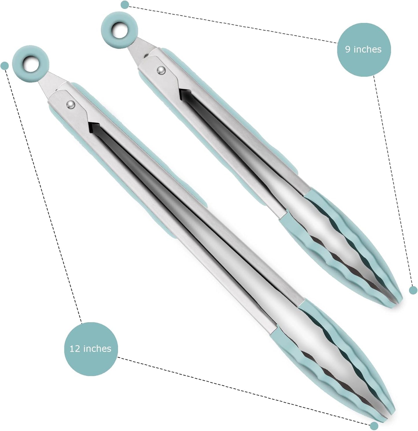Purilite Select Silicone & Stainless Steel Kitchen Tongs