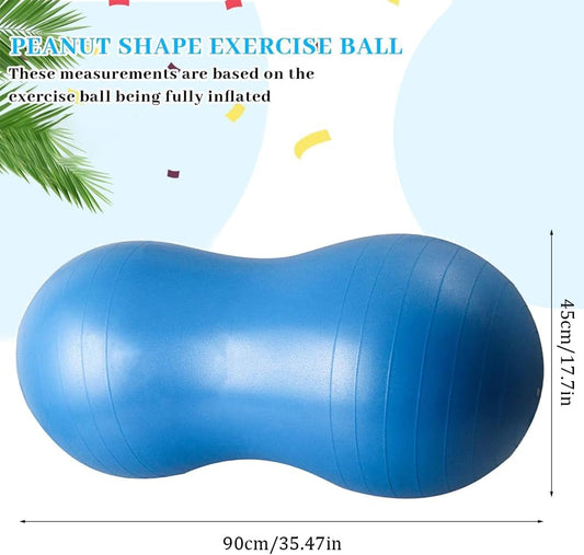 Peanut Yoga Ball, Peanut Sports Ball, Peanut Shaped Ball, Fitness Ball with Air Pump, Anti Explosion Thick PVC Peanut Sports Ball, Suitable for Home Fitness, Labor Delivery