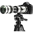 EF/EF-S 420-800mm F8.3 Telephoto Zoom Lens(MF) + T-Mount Adapter for Canon EOS Rebel T8i/T7i/T7/T6i/T5/T3i/T2i/XSi/SL3/SL2/T100/90D/80D/70D/50D/5D Mark IV/6D II/7D II/1D X III II-DSLR Cameras Lenses