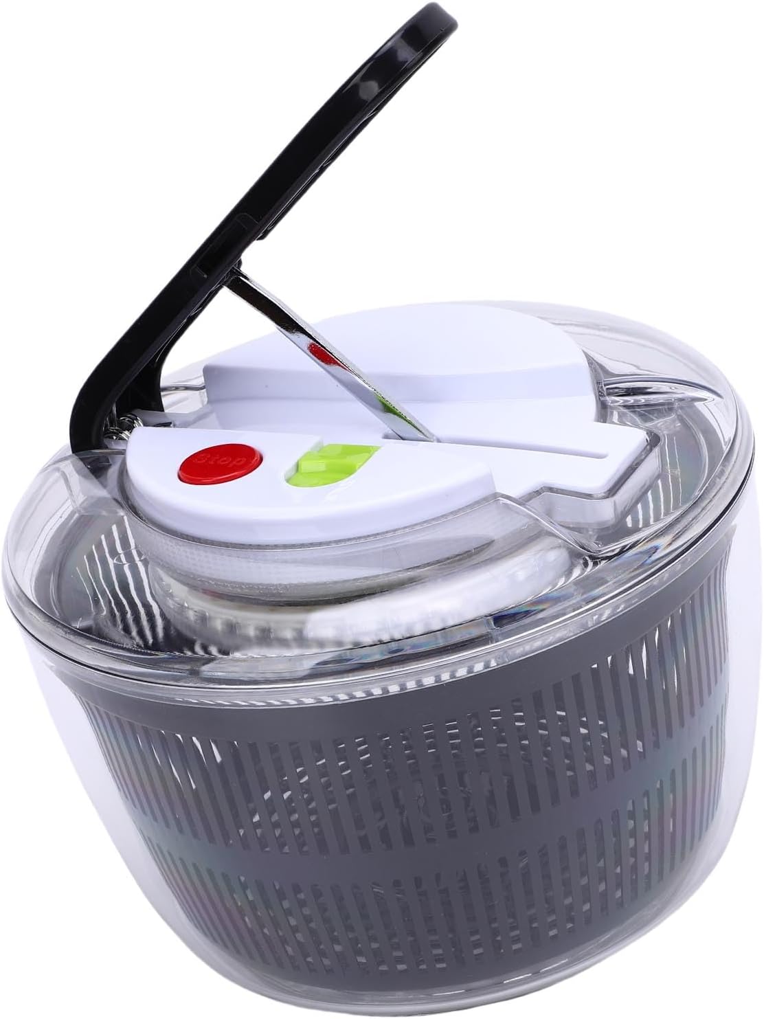 SENECESLI Salad Spinner, Easy Press Vegetable Dryer PP for Lettuce (Black)
