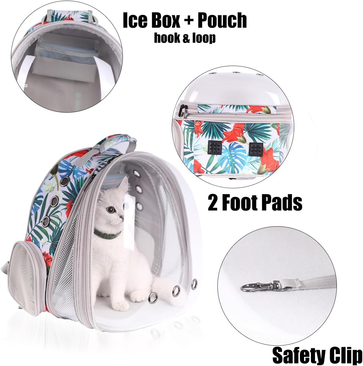 WEVONIGU Front Expandable Cat Backpack Carrier,Fit up to 16 lbs,Pet Carrier Backpack,Space Capsule Astronaut Bubble Window Bag,Cats and Puppies,Airline-Approved,Designed for Travel,Hiking,Walking