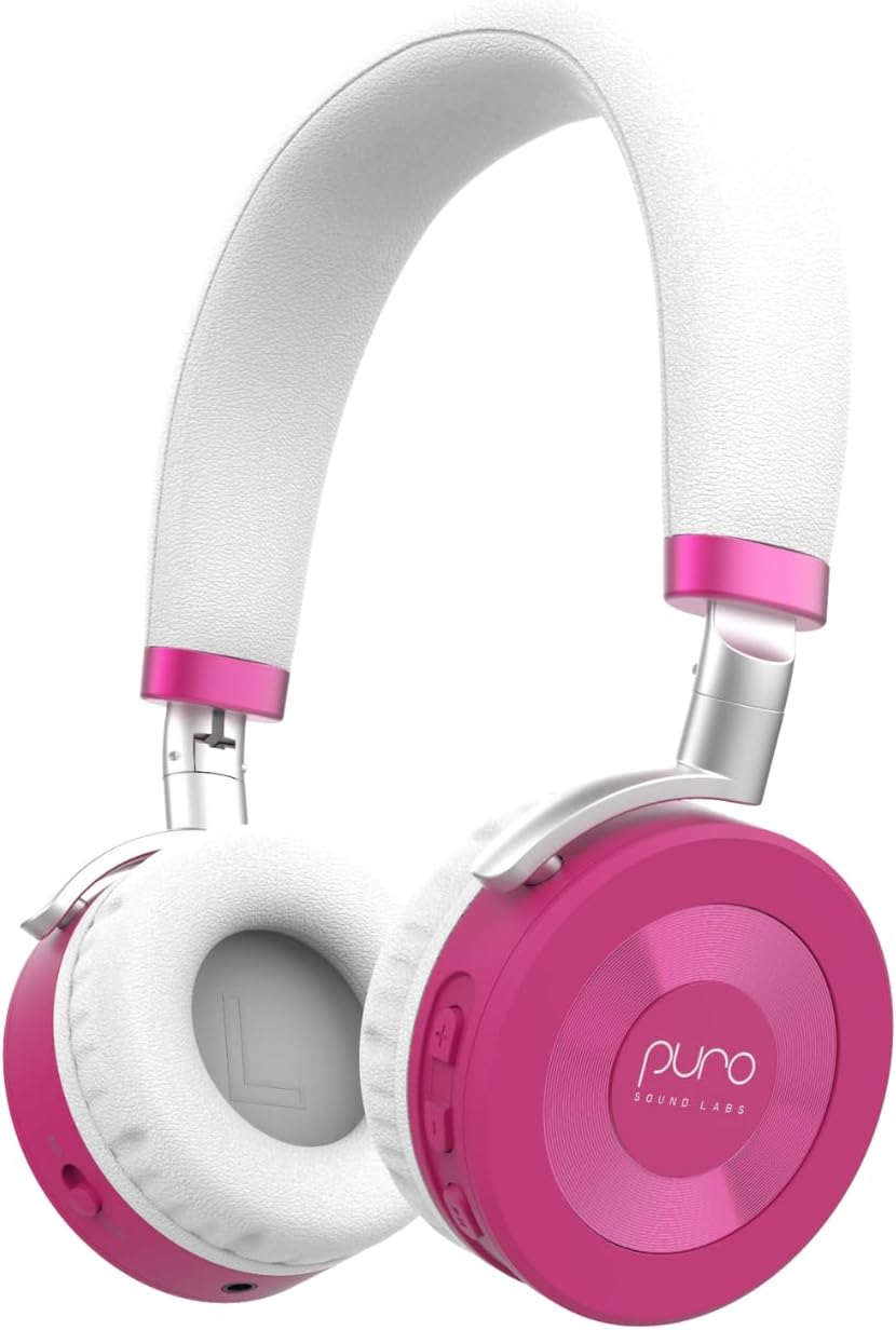 JuniorJam Plus Volume Limiting Headphones for Kids, Foldable & Adjustable Bluetooth Headphones, 22-Hour Battery Life USB-C Charging (Black)