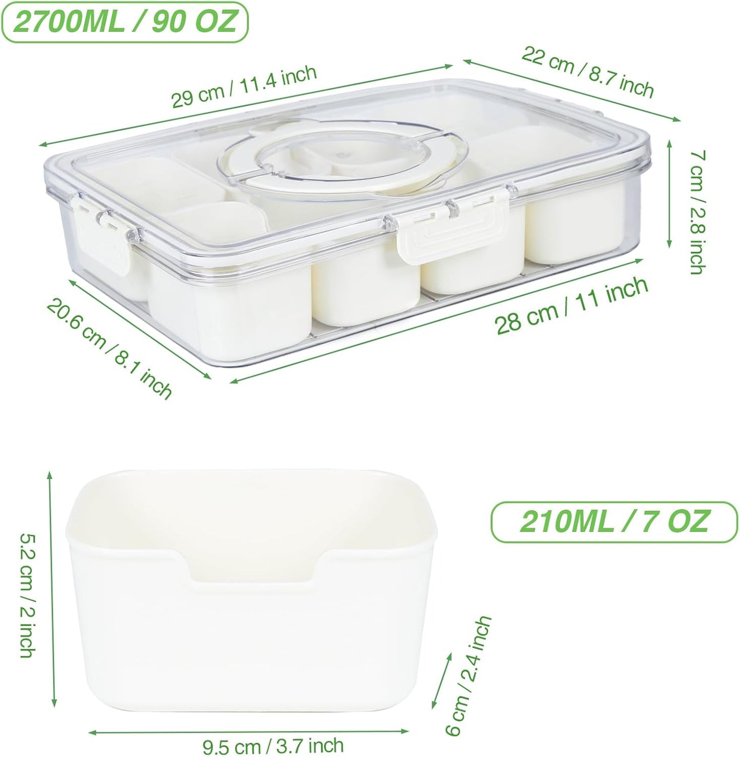 Purilite Select Clear Compartmentalized Snack Box