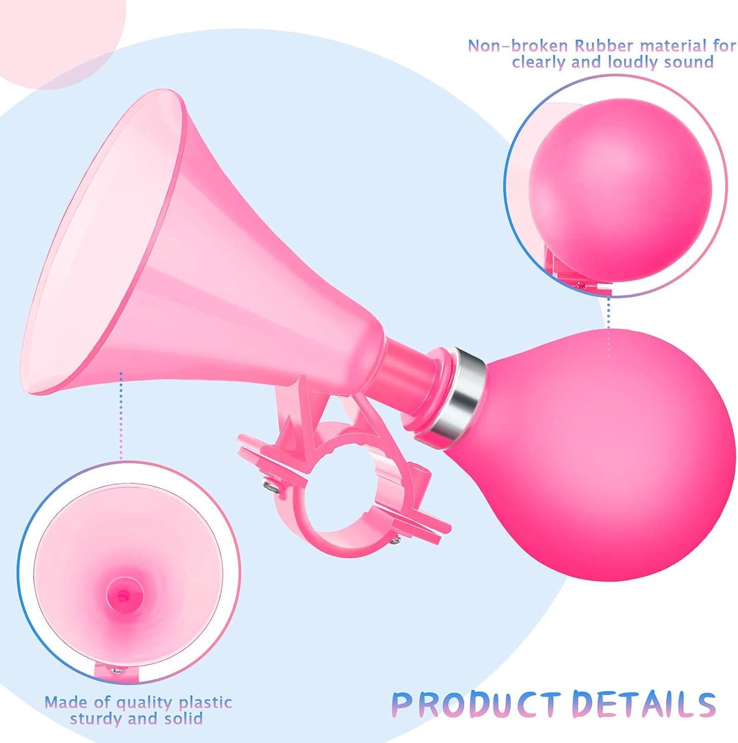 3 Pieces Children Bike Horns Air Squeeze Honking Horns Bicycle Horn Scooter Horn Plastic Bicycle Horns for Children's Scooter Bikes Kids Bicycles Boys and Girls