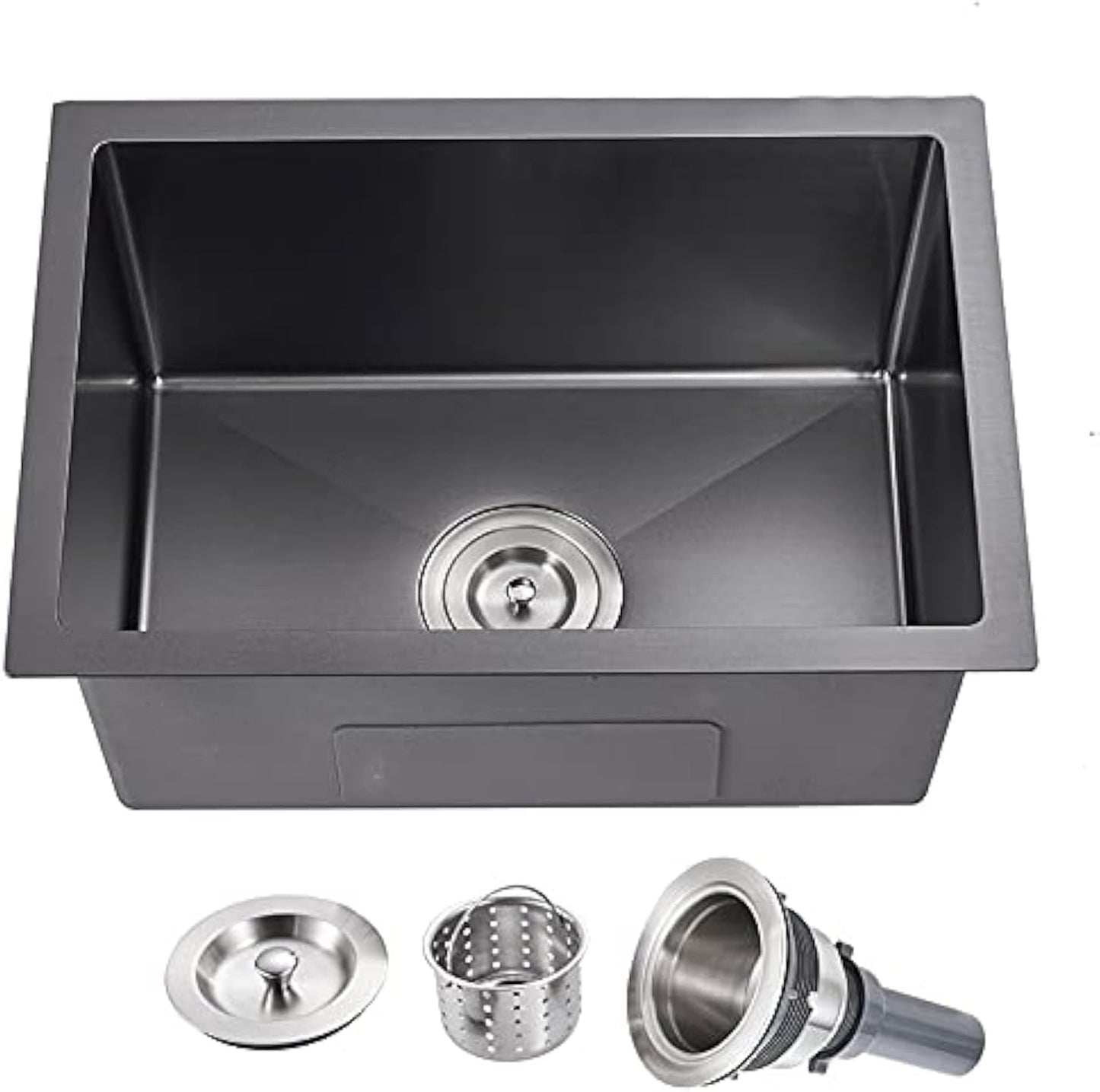 MENATT 20-inch Undermount Kitchen Sink, SUS304 Stainless Steel Handmade Single Bowl Kitchen Sink with Sink Strainer (Brushed), 20"x16"x9"