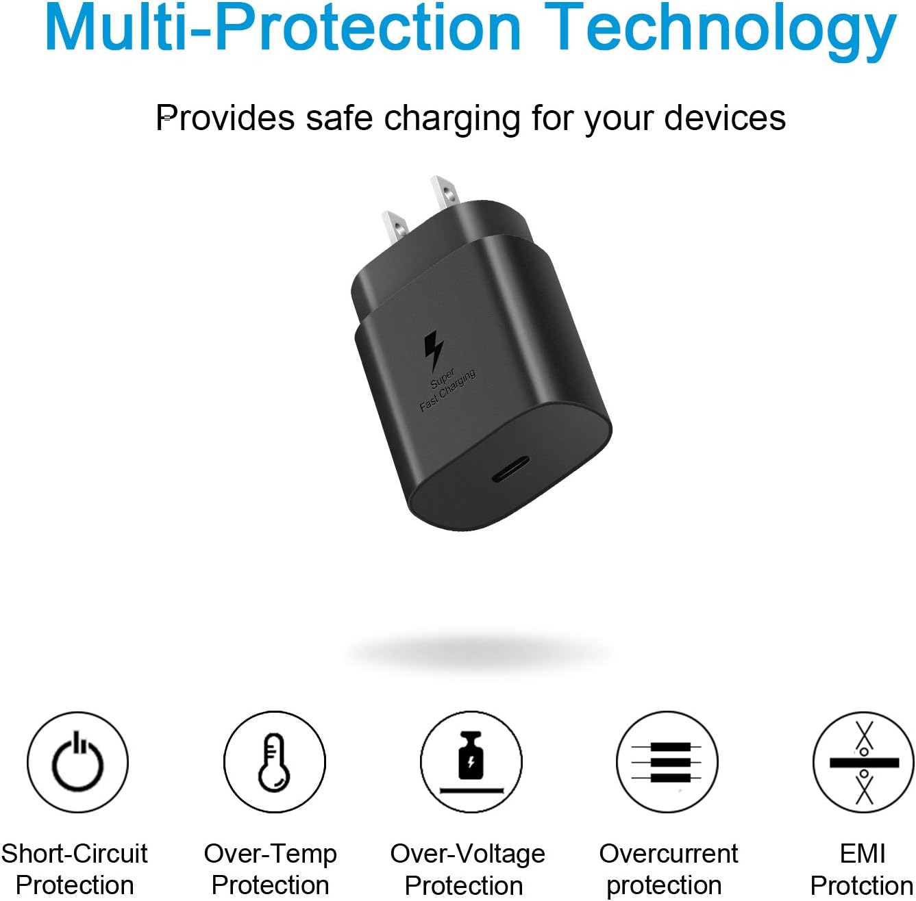 USB C Fast Charger, 2Pack 25W Type C Fast Charger Wall Charger Super Fast Charging Block for Galaxy S24 S23 S22 S21 S20 Ultra S10 S9, Note 20 10 9, with 6ft USB C to Type C Cable 25W Charger Adapter