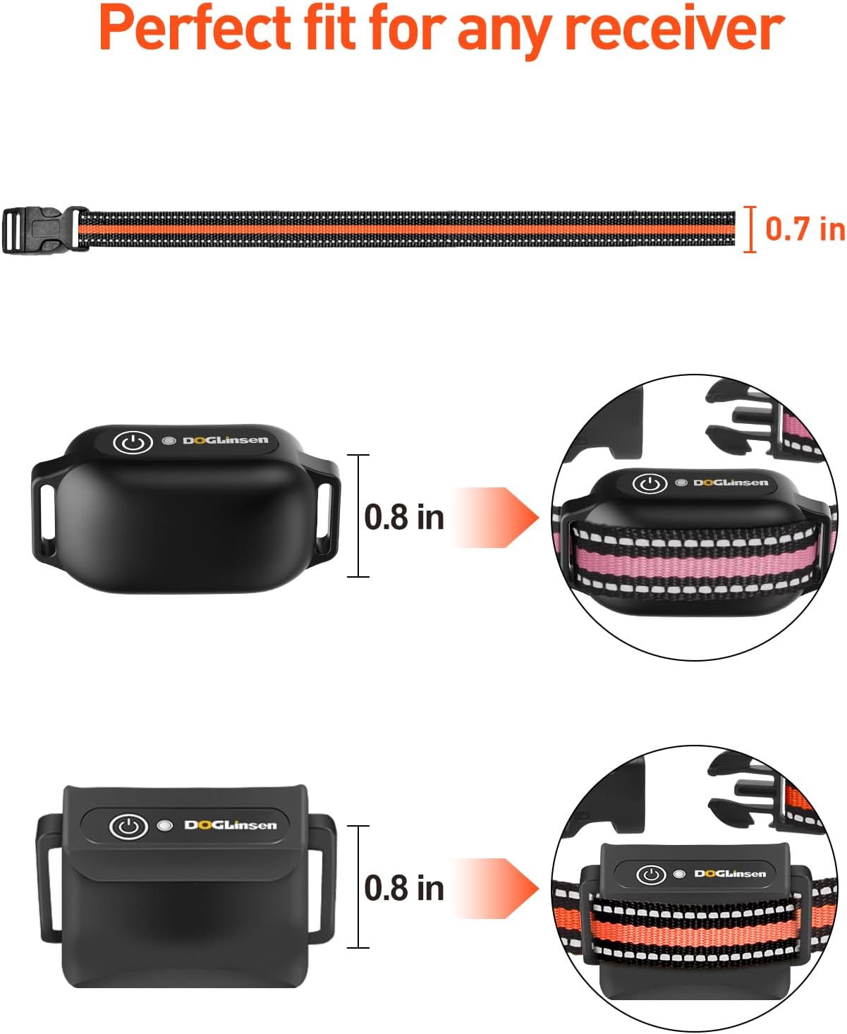 DOGLinsen 2-in-1 Bark and Shock Collar for Dogs, Smart Anti Barking Dog Training Collar with 5 Adjustable Sensitivity, Automatic Bark Collar with Remote, Vibration, Beep, Shock and Automatic