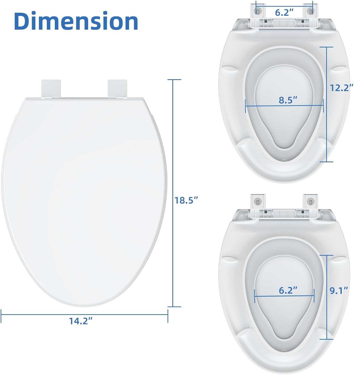 Homfan Elongated Soft-Close Toilet Seat with Built-in Toddler Potty Training Seat – Easy Installation, Durable & Quiet Close, Fits Adult & Child, Includes Quick-Detach Hinges