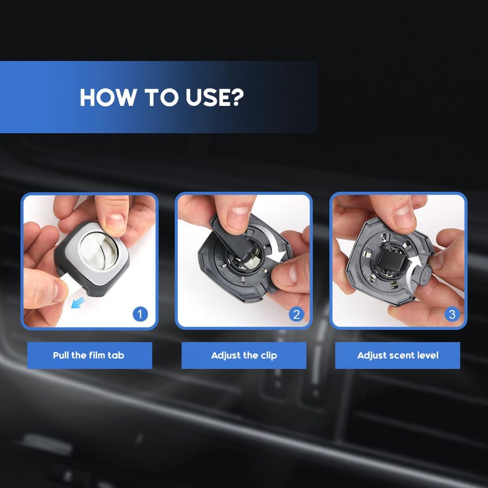 Air Jungles New Car Scent Car Air Freshener Clip, 6 Car Freshener Vent Clips, 4ml Each, Long Lasting Air Freshener for Car, Up to 180 Days Car Refresher Odor Eliminator - PuriLite