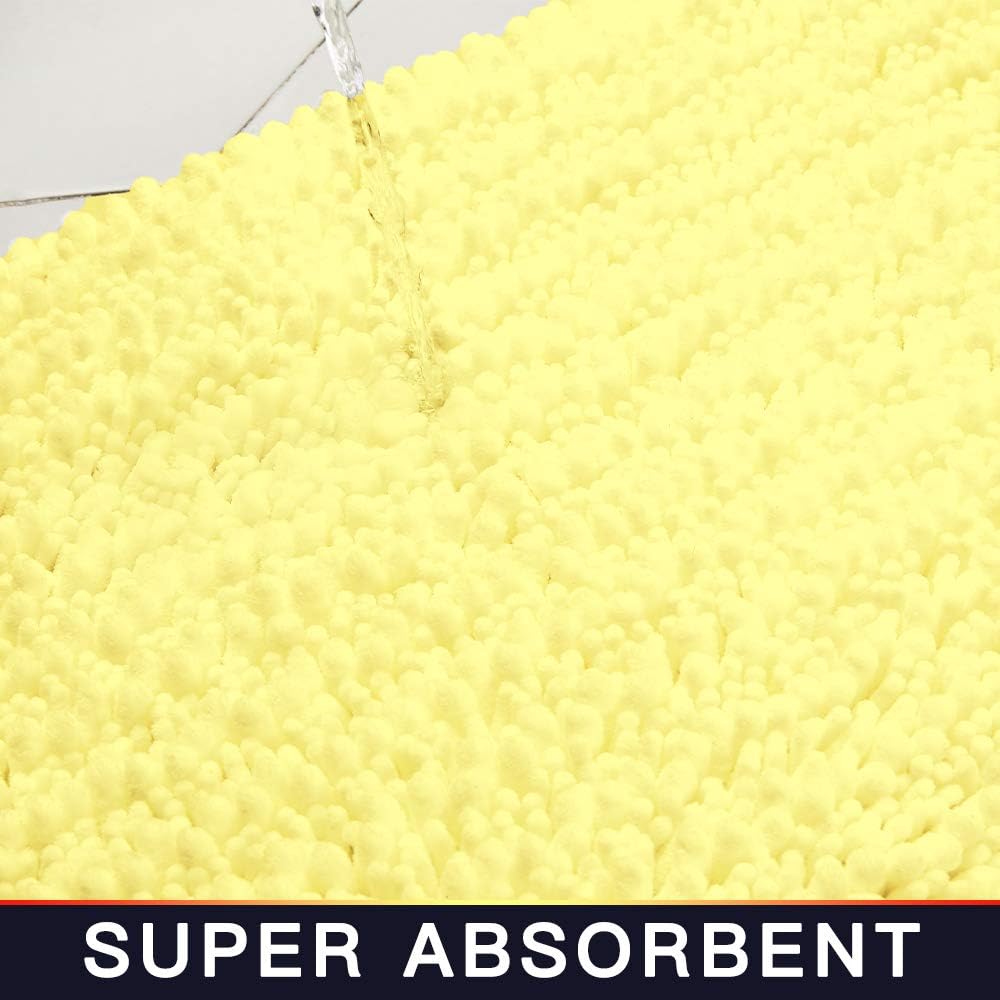 Walensee Bathroom Rug Non Slip Bath Mat (24x17 Inch Blush) Water Absorbent Super Soft Shaggy Chenille Machine Washable Dry Extra Thick Perfect Absorbant Best Small Plush Carpet for Shower Floor