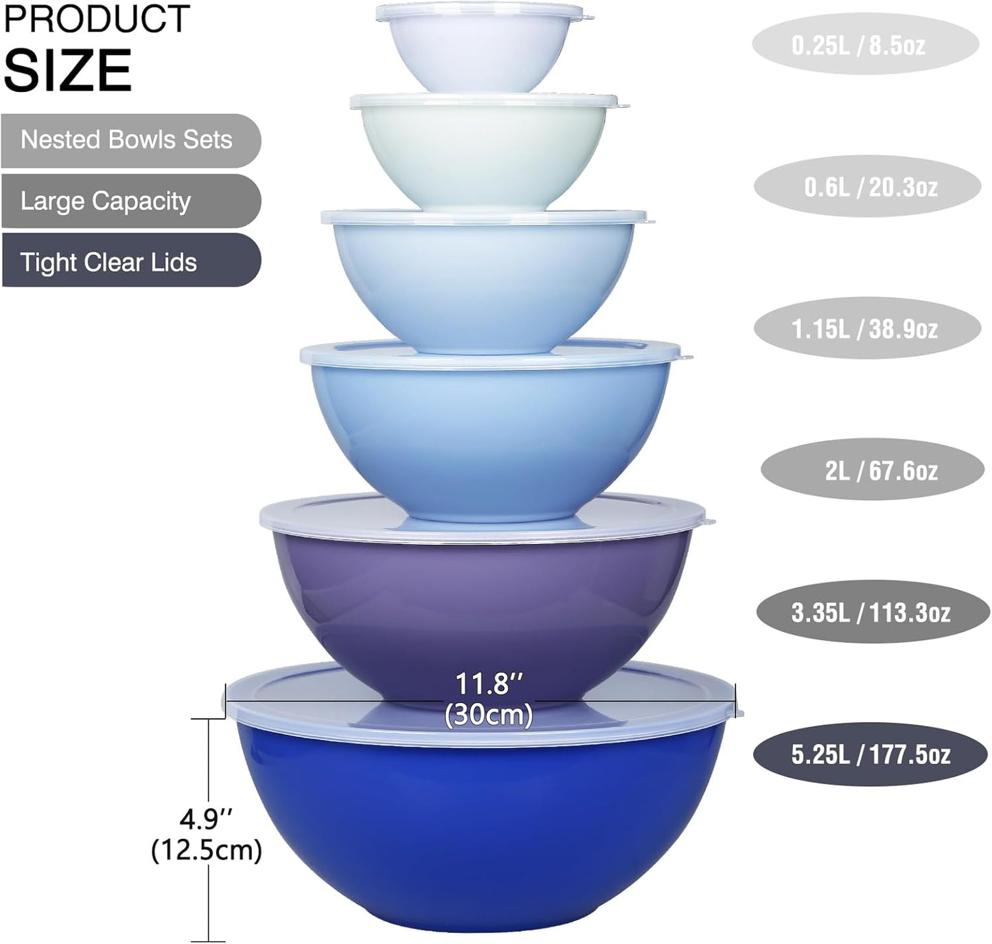 Purilite Select Plastic Mixing Bowl Set