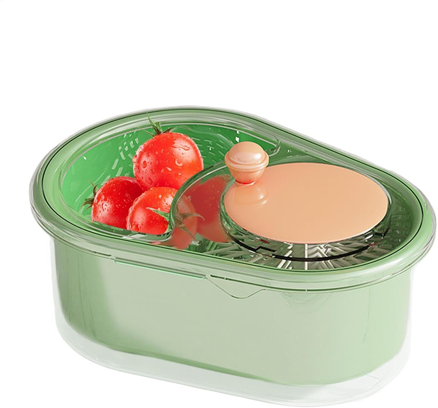 Fresh Fruit Drying Container Fruit Cleaner Spinner - Rotating Portable Vegetable Spinner Dryer - Salad Cleaner, Kitchen Strainer Drainer Basket, Food Wash Bowl, Manual Lettuce Washer