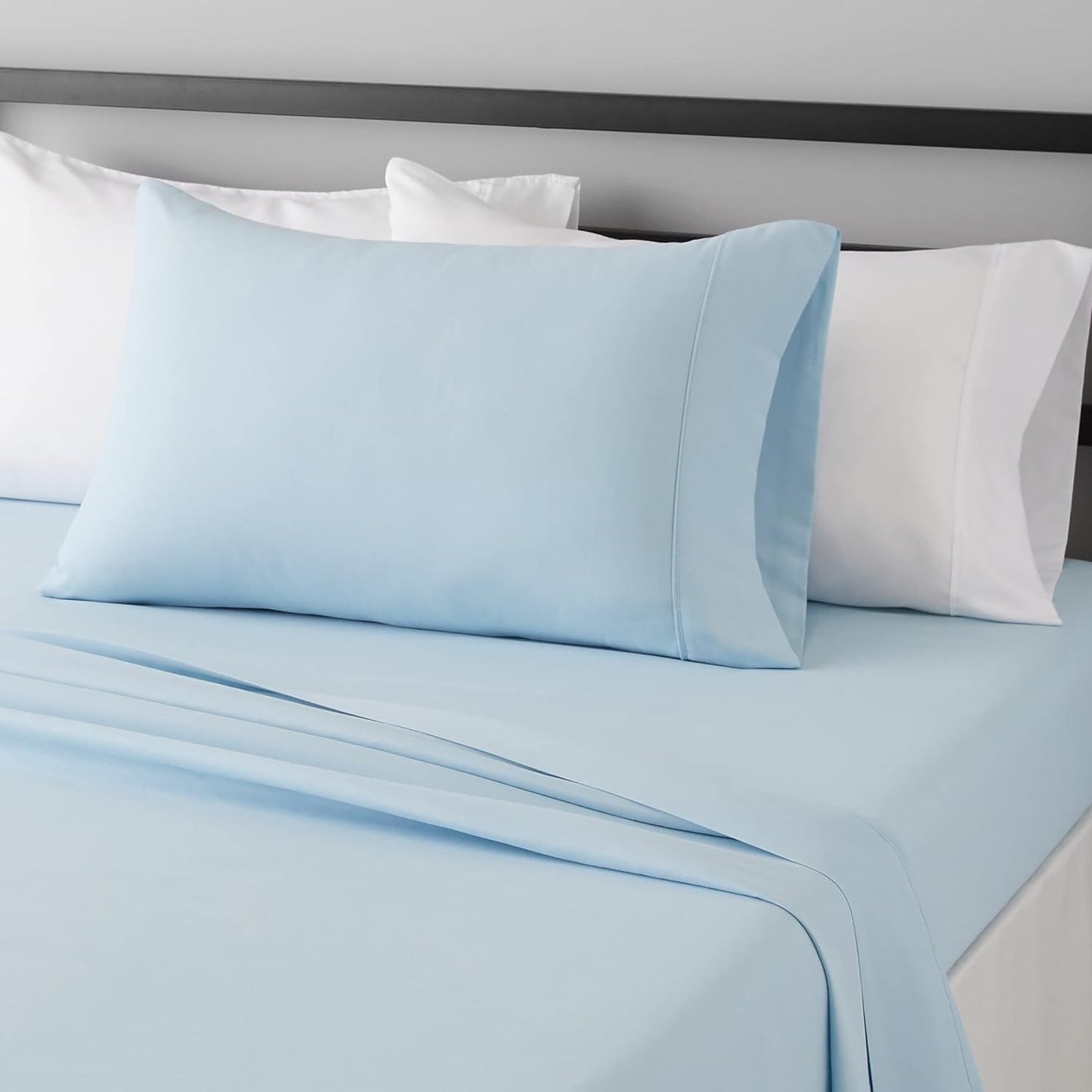 Amazon Basics Lightweight, Breathable Microfiber 4-Piece Bed Sheet Set with 14-Inch Deep Pockets, Full, Blush Pink, Solid