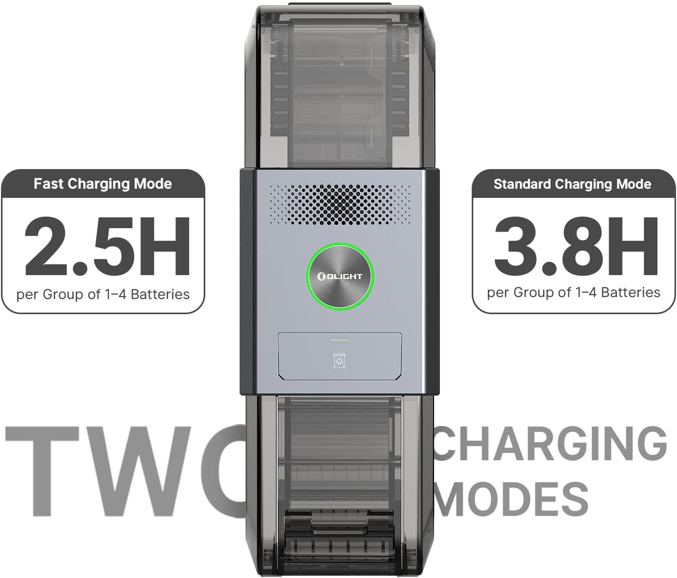 OLIGHT Ostation X 3-in-1 Smart Battery Charger with Charging Testing & Storage, Exclusively for 36 AAA Ni-MH Batteries, No Polarity Check Needed, Bad Battery Detection, App Monitoring (Grey)