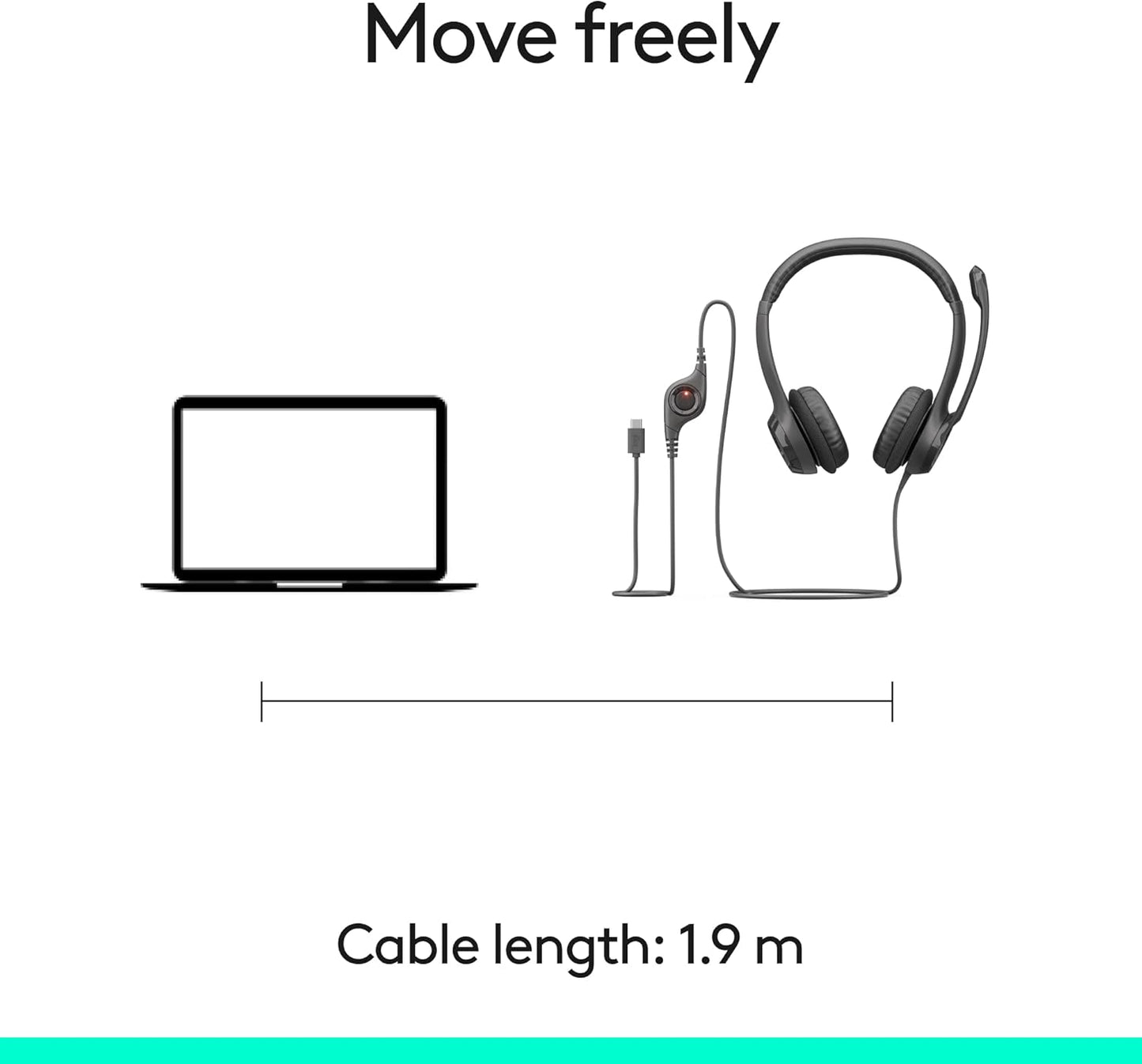Logitech Zone 301 Wireless Bluetooth Headset with Noise-Canceling Microphone, Compatible with Windows, Mac, Chrome, Linux, iOS, iPadOS, Android – Graphite