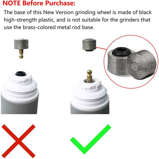 Replacement Grinding Wheel Heads 2 Pack for WWVVPET/Too-zey/Other Brands of Electric Dog Nail Grinders Pet Cat Nail Clippers【New Type】, Diamond Bit Material - PuriLite