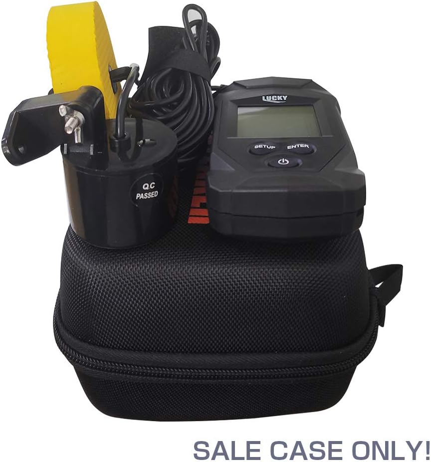 LUCKYLAKER Hard EVA Case for Portable Sonar Fish Finder - Wireless Kayak and Boat Depth Finder for Fishing
