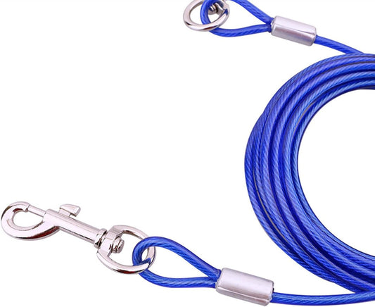 FRAMNG 2 Pack Dog Tie-Out Cable, 10ft Steel Wire Rope for Dogs Up to 80 Pound, Heavy-Duty Dog Runner Tie Out Cable, Dog Lead Line for Yard, Camping, Outside (3 Meter)