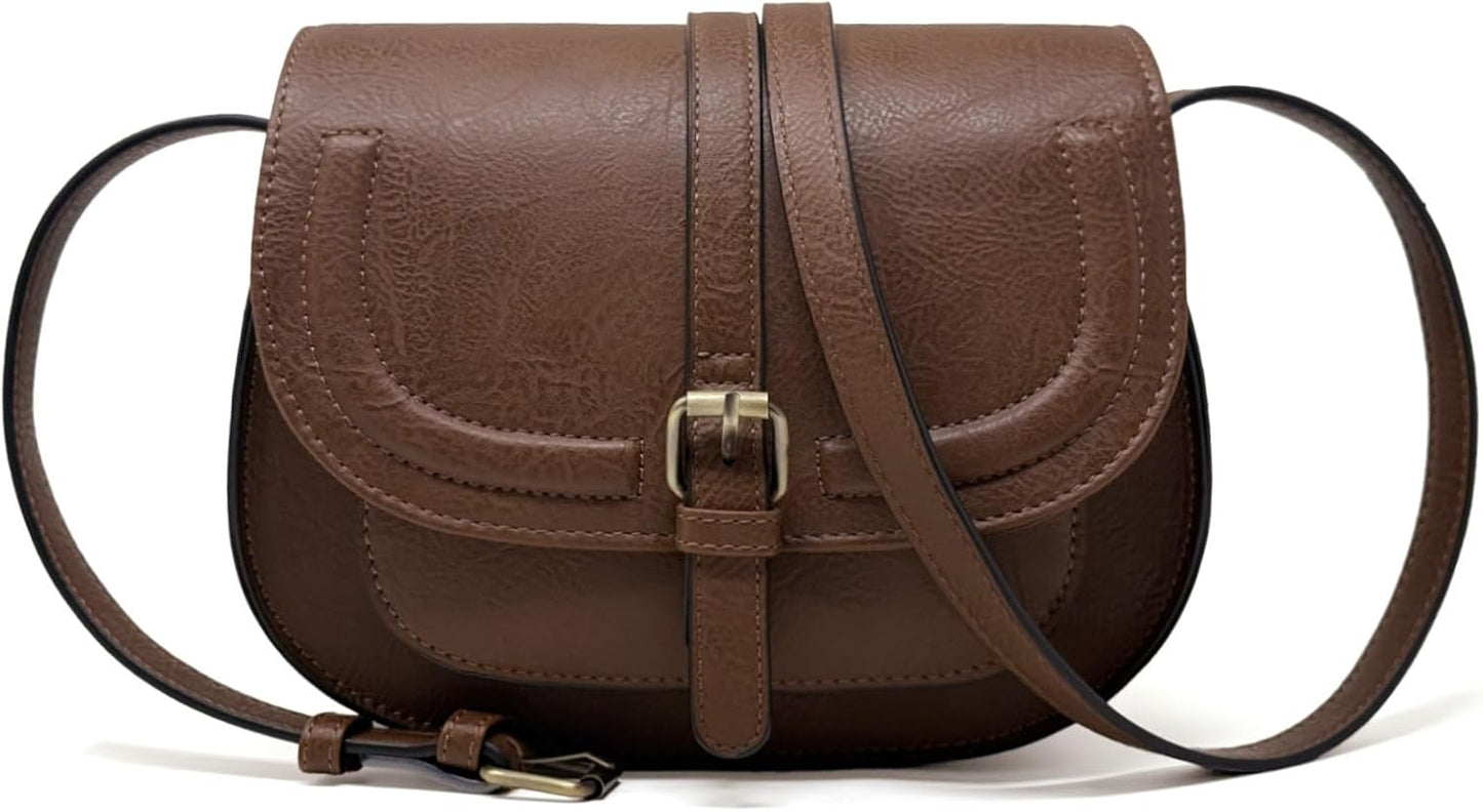 Crossbody Bags for Women Small Over the Shoulder Saddle Purses and Boho Cross body Handbags,Vegan Leather