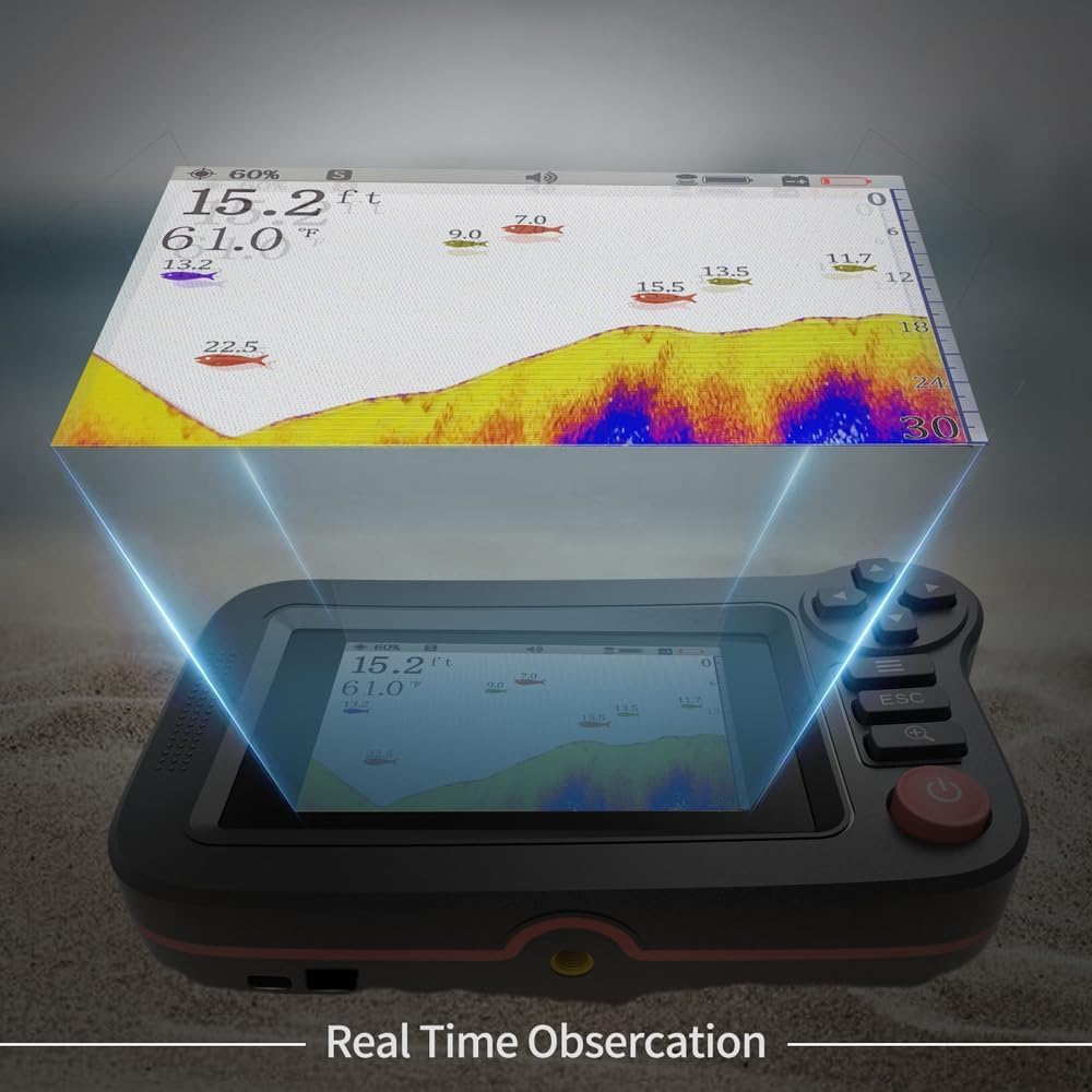 Wireless Sonar Fish Finder Color Screen Fishing Detector Underwater Depth Sounder