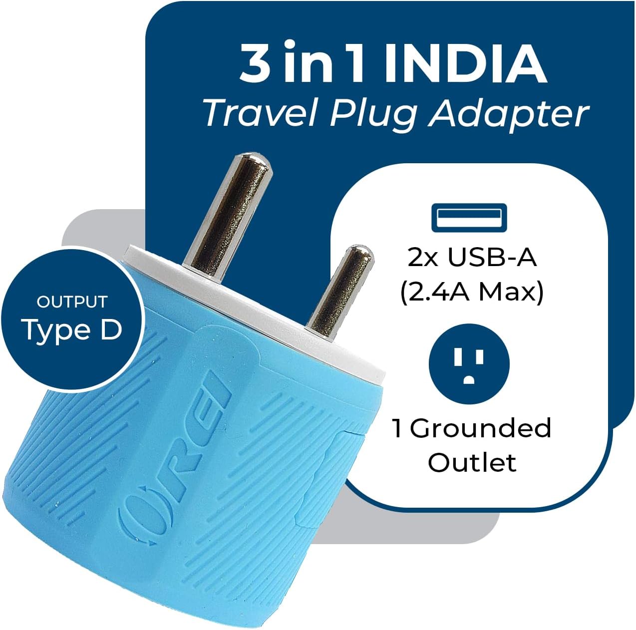 OREI South Africa, Botswana, Namibia Travel Plug Adapter with Dual USB - USA Input - Type M (U2U-10L), Will work with Cell Phones, Camera, Laptop, Tablets, iPad, iPhone