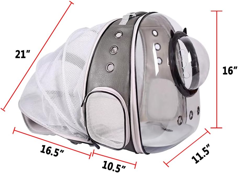 LAIRIES Dual Expandable Cat Backpack Carrier Front & Back Extension Pet Backpack Carrier, Fit up to 20 lbs, Bubble Capsule Dog Backpack Travel, Hiking & Outdoor Backpack (CL-Star Blue, Dual Extension)