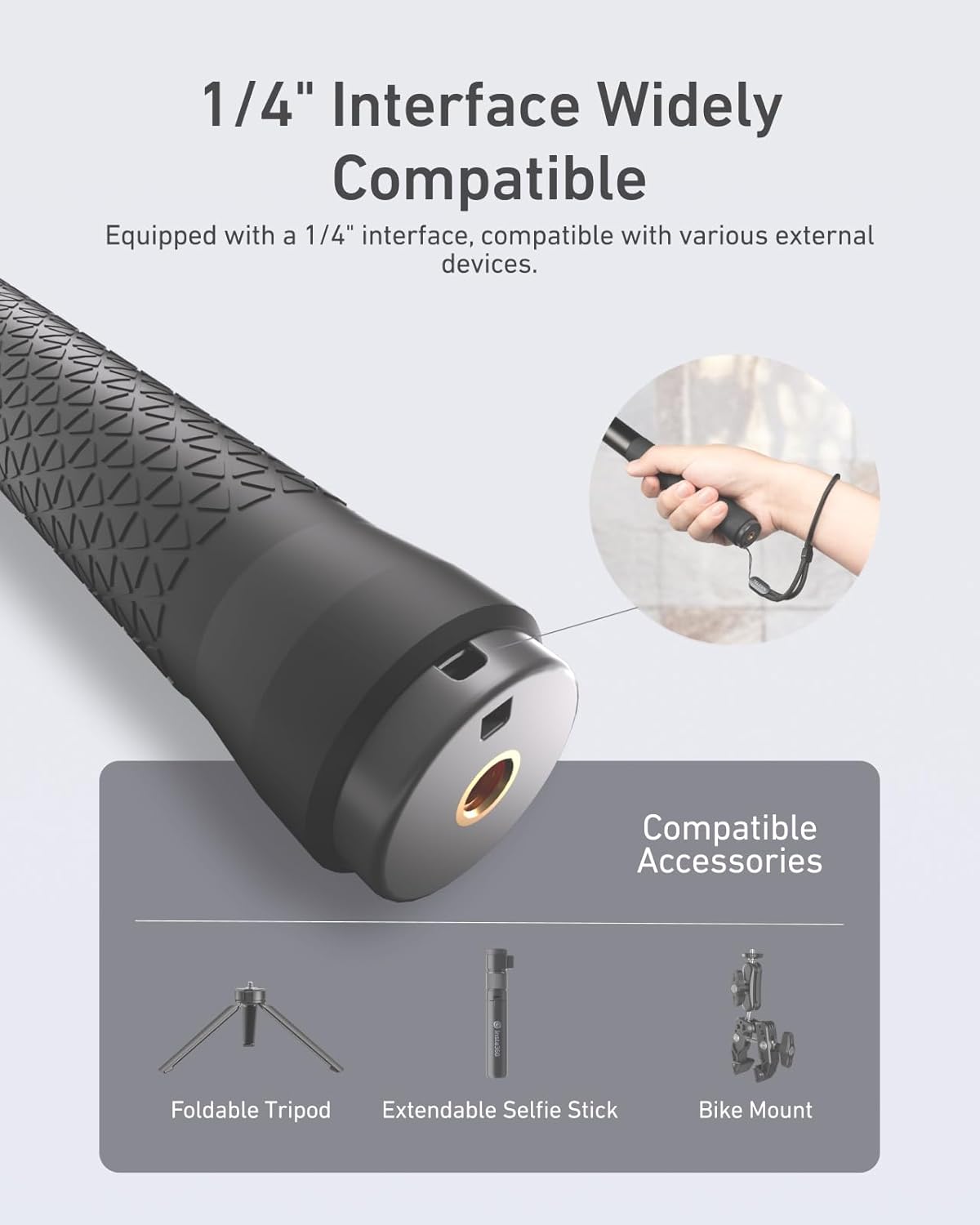 TELESIN 47" Extension Selfie Stick, Portable Smooth Handheld Invisible Monopod Pole for GoPro Hero 13 12 11 10 9/Insta360 X5 X4/DJI Osmo Pocket/AKASO Vlog Selfie Stick, Action Camera Accessories