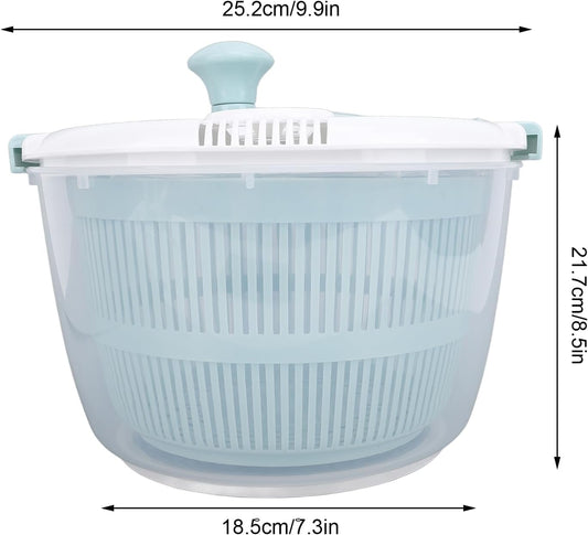 Salad Spinner Vegetable Dryer Lettuce Spinner 5L Large Capacity Fruit Washing Bowl with Strainer Manual Water Drainage Multi Purpose Kitchen Tool - PuriLite