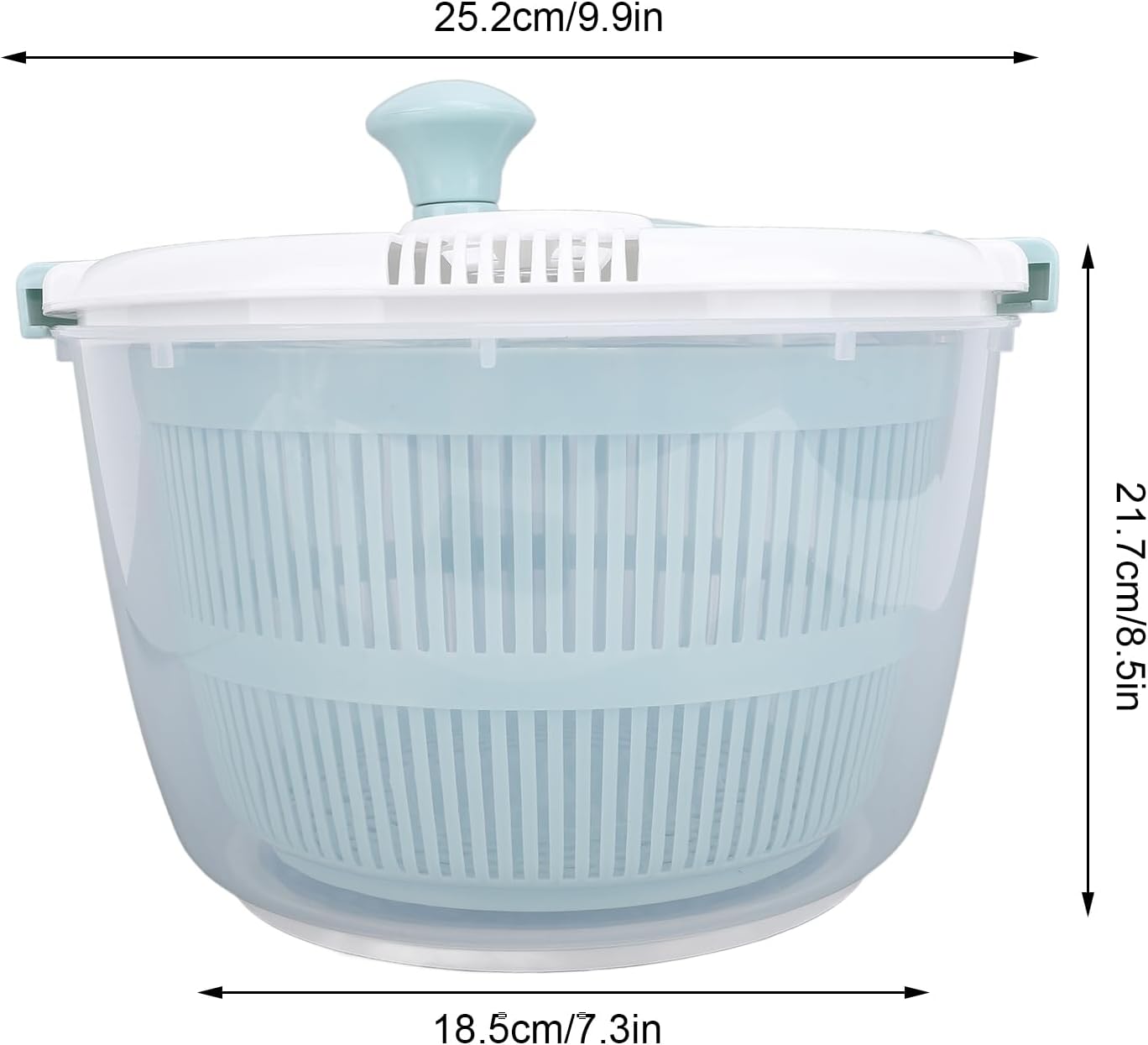 Fruit Washer Spinner, 5L Salad Spinner, 5.3 Quart Lettuce Spinner, Fruit Dryer Spinner, Salad Dryer for Washing, and Draining Greens, Fruits, and Vegetables, Blue