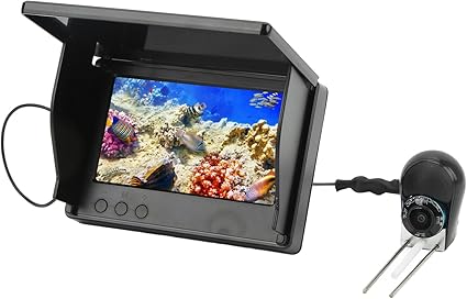 Brilluxa Fishing Camera, Portable Fish Finder, 5 Inch HD Display, 12V 0.34MP, Underwater Fishing Camera, Ice Fishing, Boat & Kayak Fish Finder (30m/98.4ft Cable)
