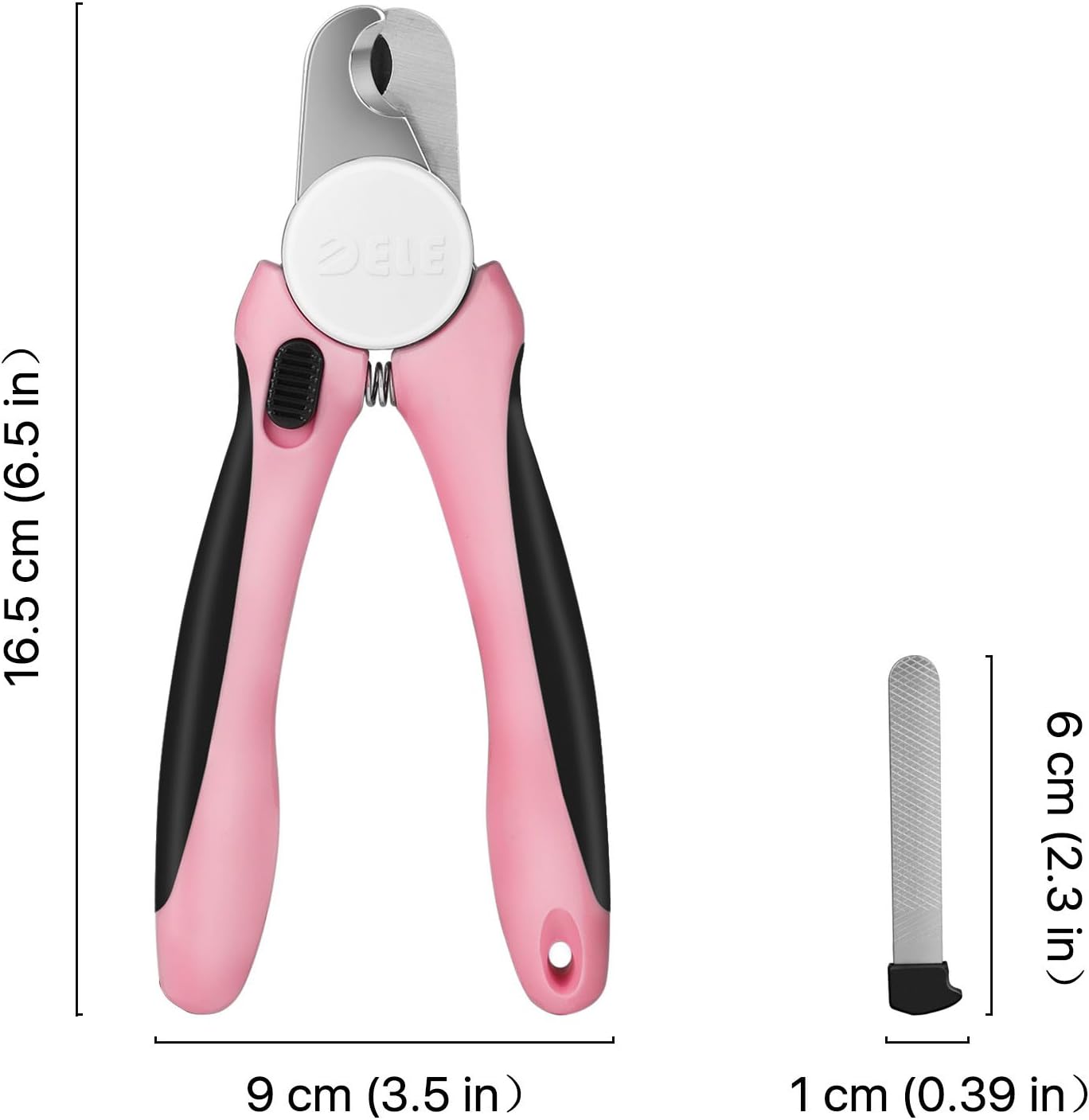Flexzion Dog Nail Clippers Cat Nail Trimmer, Toe Claw Scissor Grooming Tool with Stainless Steel Blades, File Easy Grip Handle Safety Guard Avoid Overcutting for Small Medium Large Breed Puppy, Pink