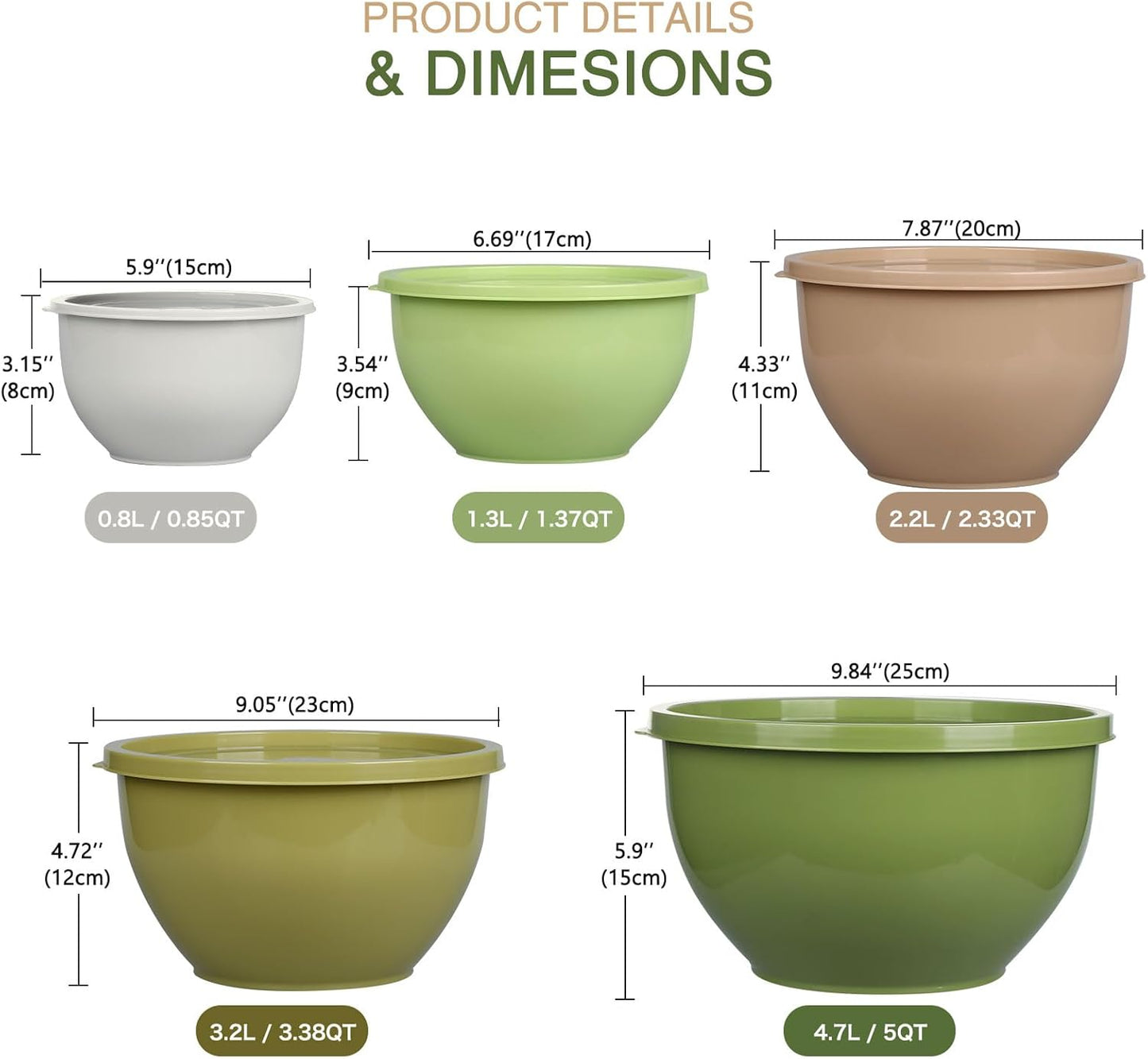 Purilite Select Plastic Mixing Bowl Set