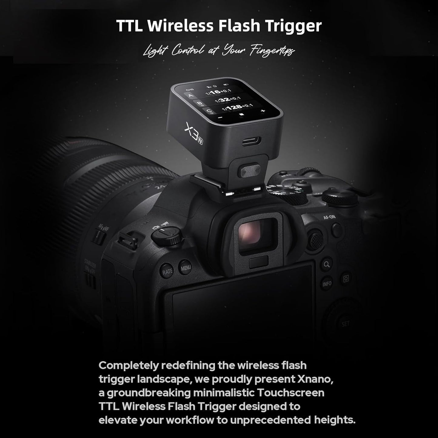 GODOX X3-S 2.4G Wireless Flash Trigger Transmitter TTL Autoflash with Large OLED Touchscreen Multiple Flash Modes with USB Port 32 Channels 16 Groups Compatible with Sony Cameras