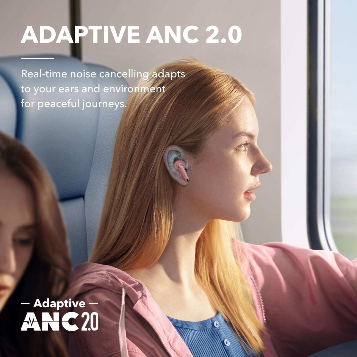 soundcore by Anker Liberty 4 NC Wireless Noise Cancelling Earbuds, 98.5% Noise Reduction, Adaptive Noise Cancelling to Ears and Environment, Hi-Res Sound, 50H Battery, Wireless Charging, Bluetooth 5.3