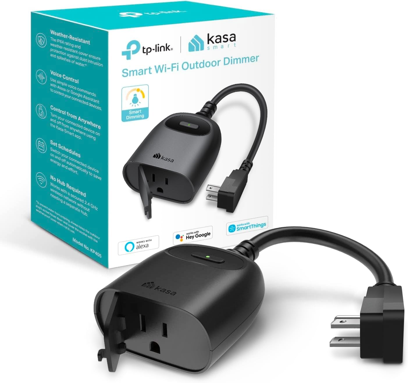 Kasa Smart Plug Mini by TP-Link (HS103P2) - Smart Home WiFi Outlet Works with Alexa, Echo and Google Home, No Hub Required, Remote Control, 2.4GHz WiFi Required, 15 Amp, UL Certified, 2-Pack, White