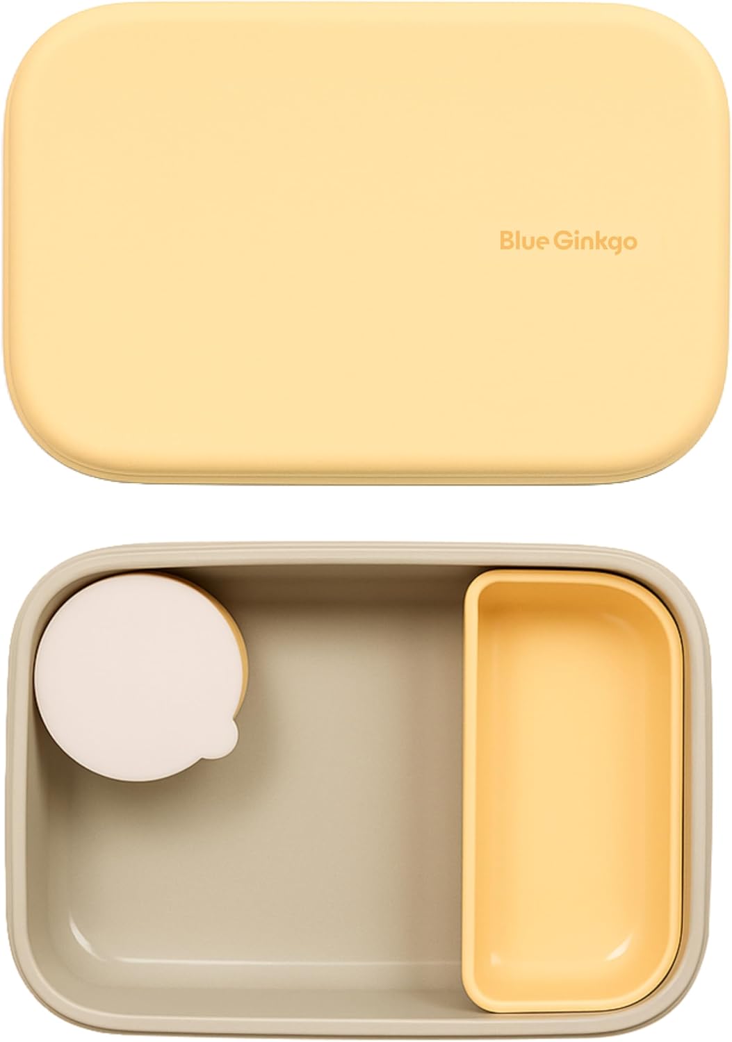 Blue Ginkgo Kids Silicone Lunch Box Set – Durable Heavy-Duty Silicone Bento Box, Microwave, Freezer, Dishwasher Safe – Airtight, BPA Free (Made in Korea, Coral)